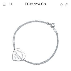 *SOLD* Tiffany & Co Double Chain Heart Bracelet